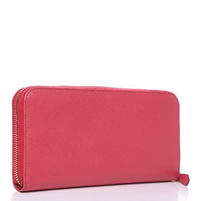 Prada Saffiano Fiocco Bow Zip Around Wallet Peonia 3 of 11