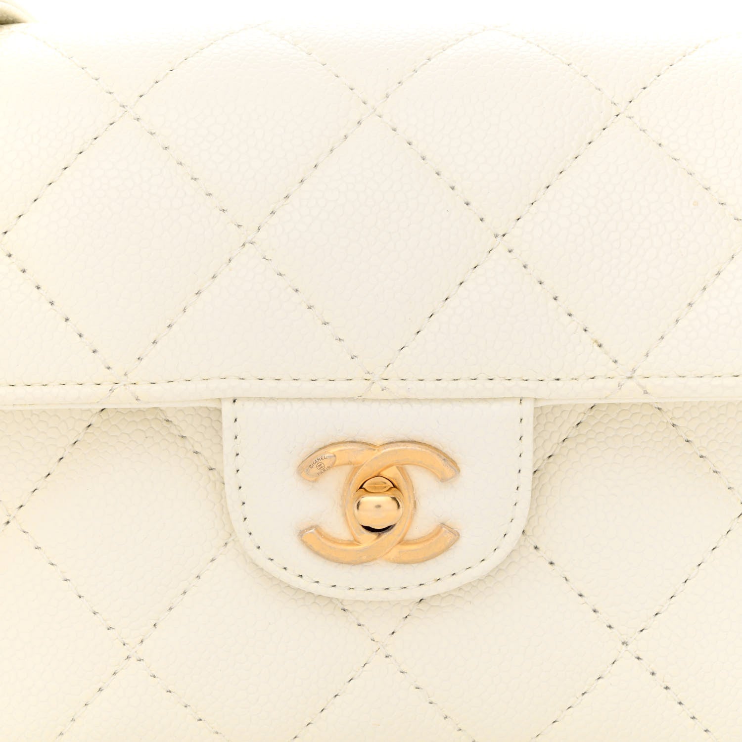 Chanel Caviar Quilted Mini Chain Flap White 8 of 11