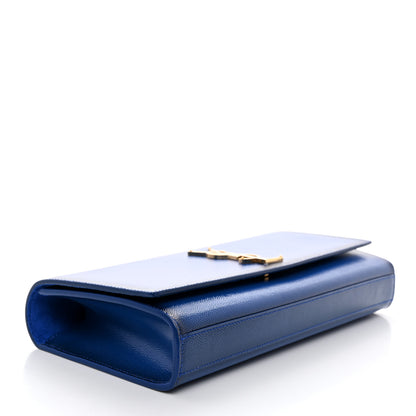 Saint Laurent Patent Grain De Poudre Classic Monogram Cassandre Clutch Blue Majorelle 4 of 7