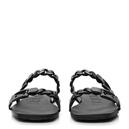 Gucci Rubber Womens Slide Sandals 38 Black 2 of 8