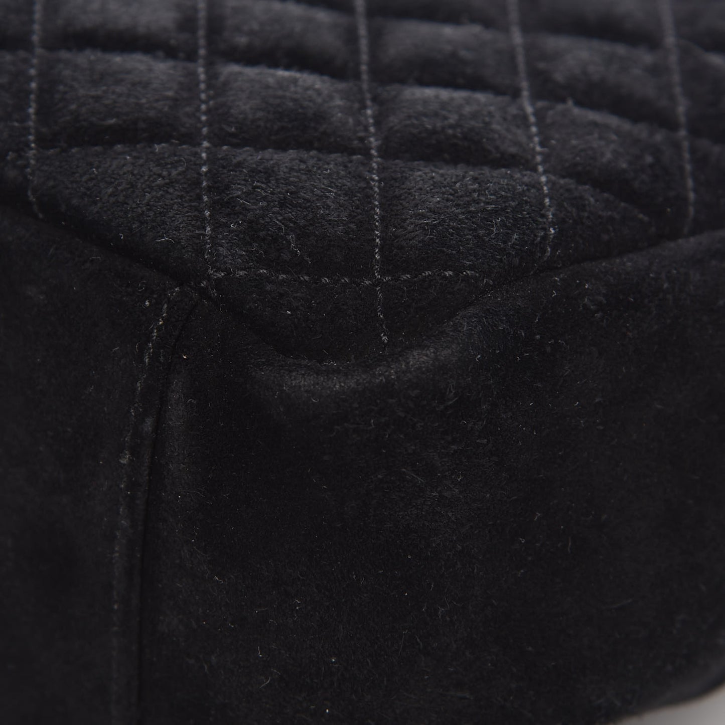 Suede Mixed Matelasse Triquilt Large Monogram Envelope Satchel Black