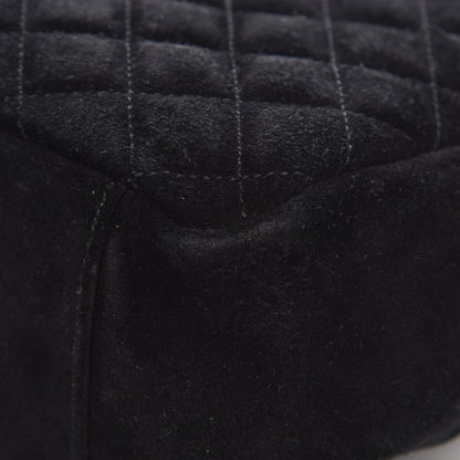Saint Laurent Suede Mixed Matelasse Triquilt Large Monogram Envelope Satchel Black 14 of 19