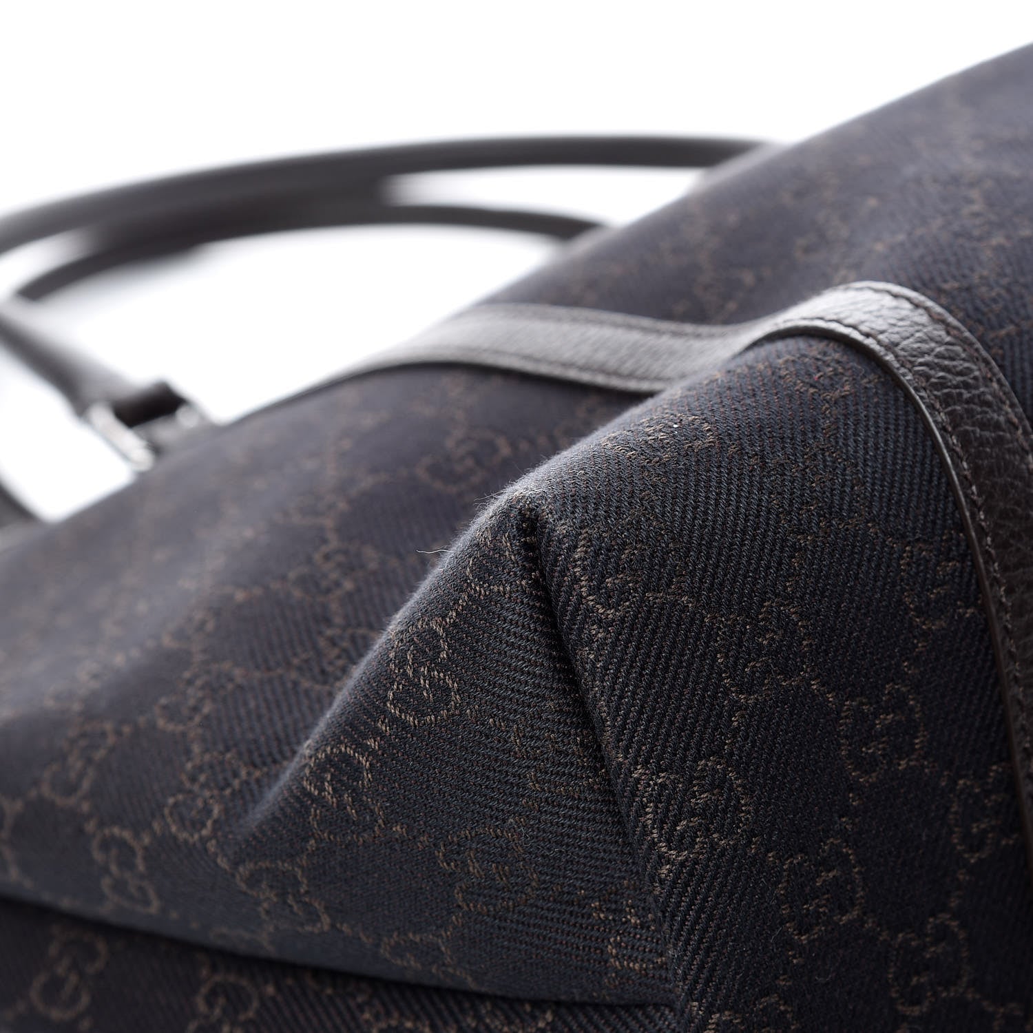 Gucci Denim Dollar Calfskin GG Monogram Medium Joy Tote Brown 9 of 13