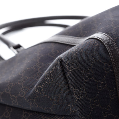 Gucci Denim Dollar Calfskin GG Monogram Medium Joy Tote Brown 9 of 13