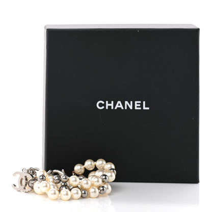 Chanel Pearl Bead CC Multi Strand Bracelet White Silver 7 of 7