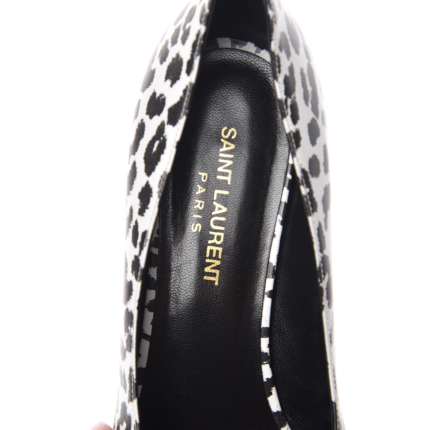Saint Laurent Soft Calfskin Baby Cat Paris 50 Pumps 38.5 Bianco White Black 9 of 12