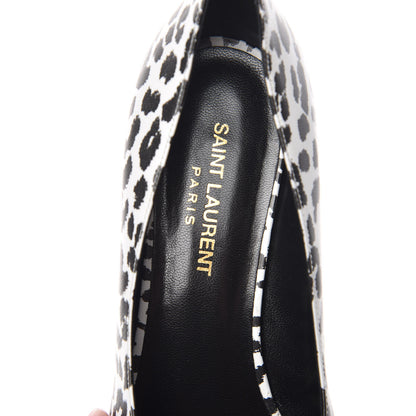 Saint Laurent Soft Calfskin Baby Cat Paris 50 Pumps 38.5 Bianco White Black 9 of 12