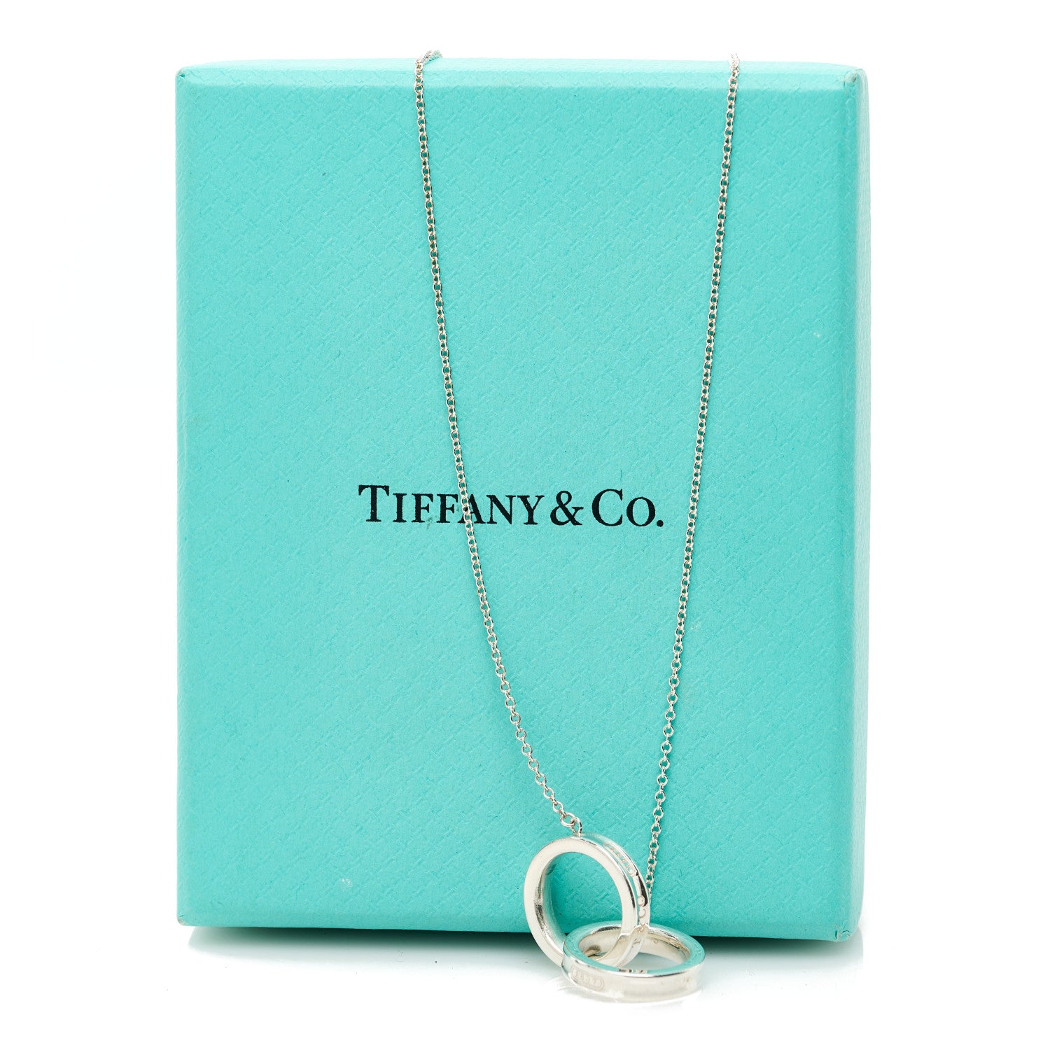Tiffany Sterling Silver 1837 Interlocking Circles Pendant Necklace 7 of 7