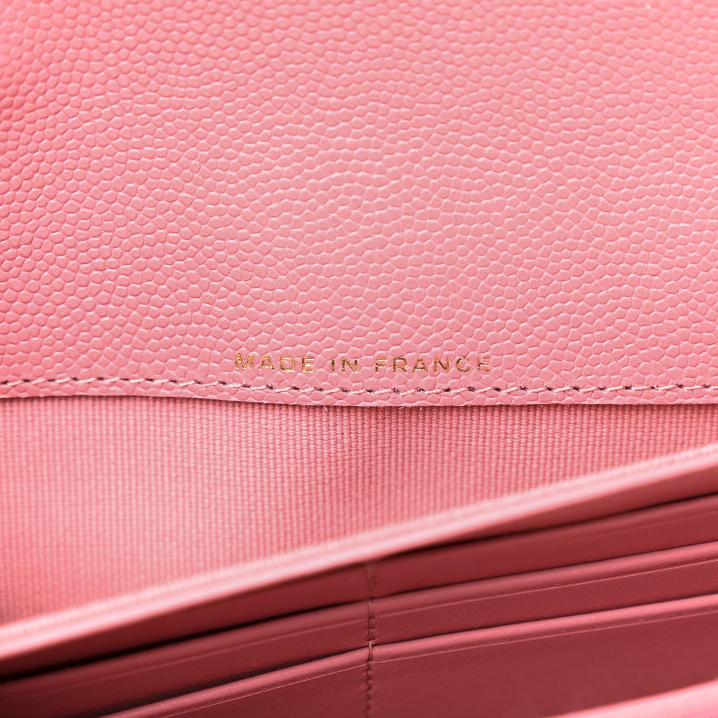 Caviar Quilted Large Gusset Flap Wallet Pink