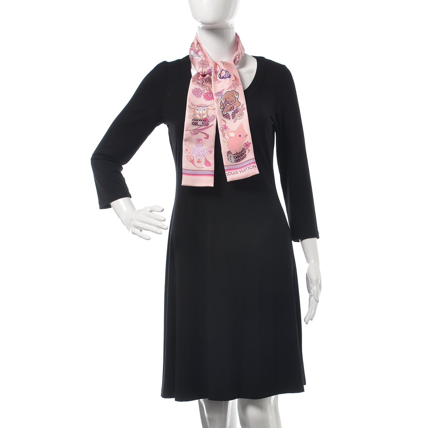 Silk Monogram Superstition Bandeau Rose Clair