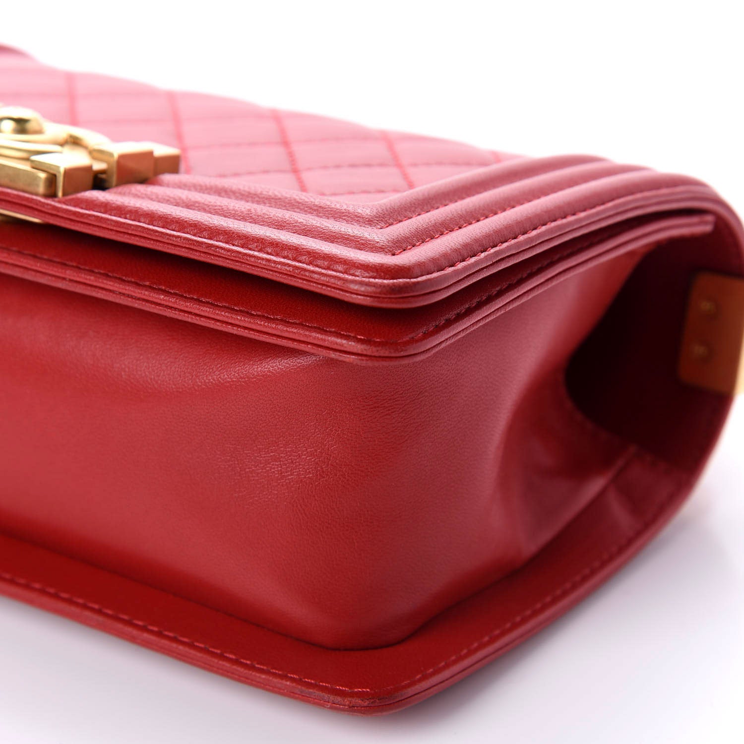 Chanel Lambskin Quilted Small Boy Flap Dark Red 8 of 12