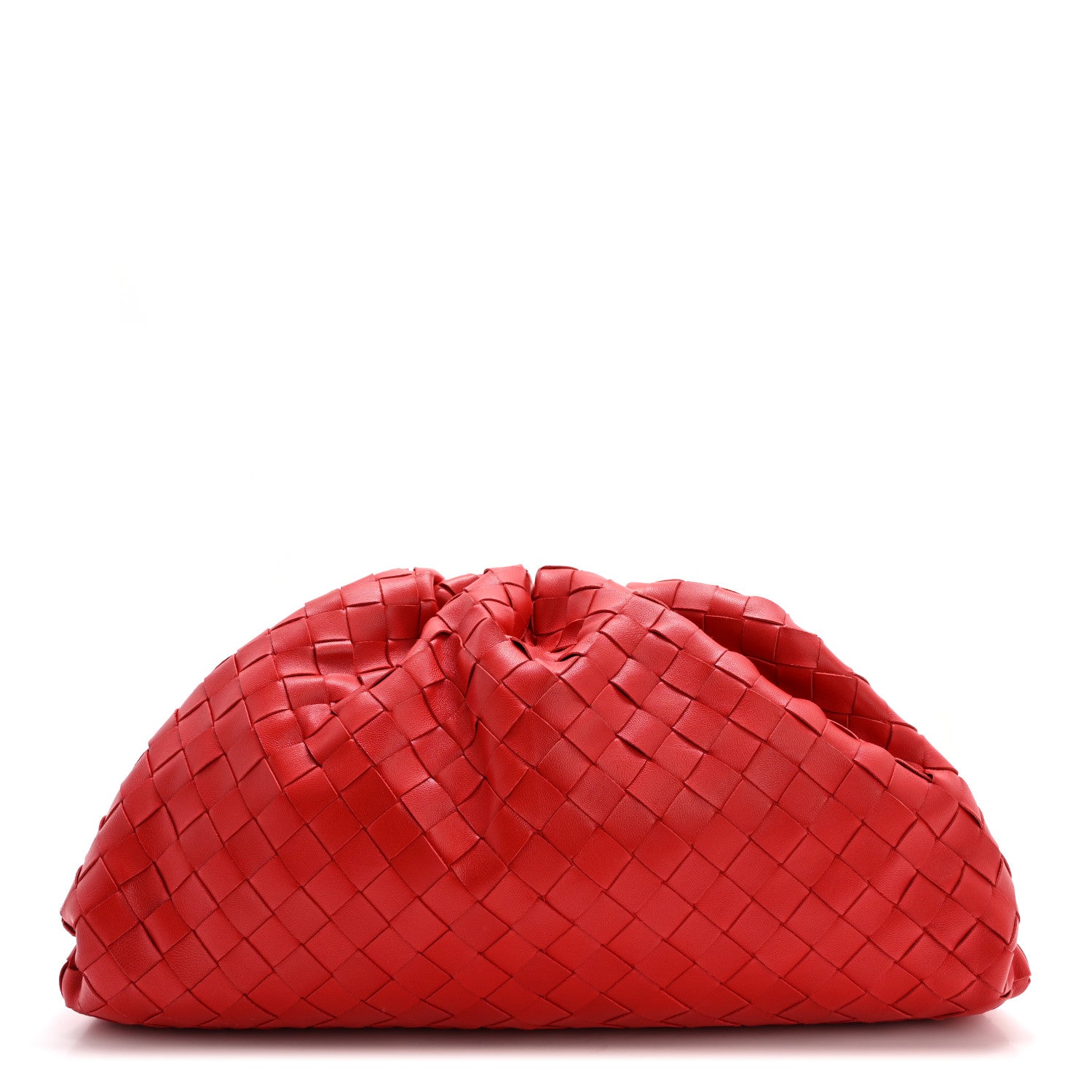 Bottega Veneta Nappa Maxi Intrecciato The Pouch Oversized Clutch Bright Red 1 of 9