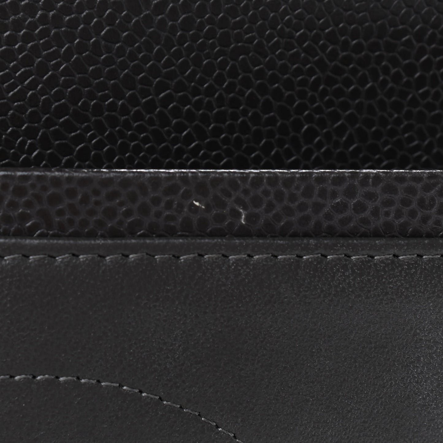 Caviar Quilted Jumbo Double Flap Dark Grey