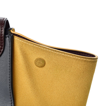 Celine Smooth Calfskin Suede Medium Tri-Color Trapeze Yellow 8 of 8