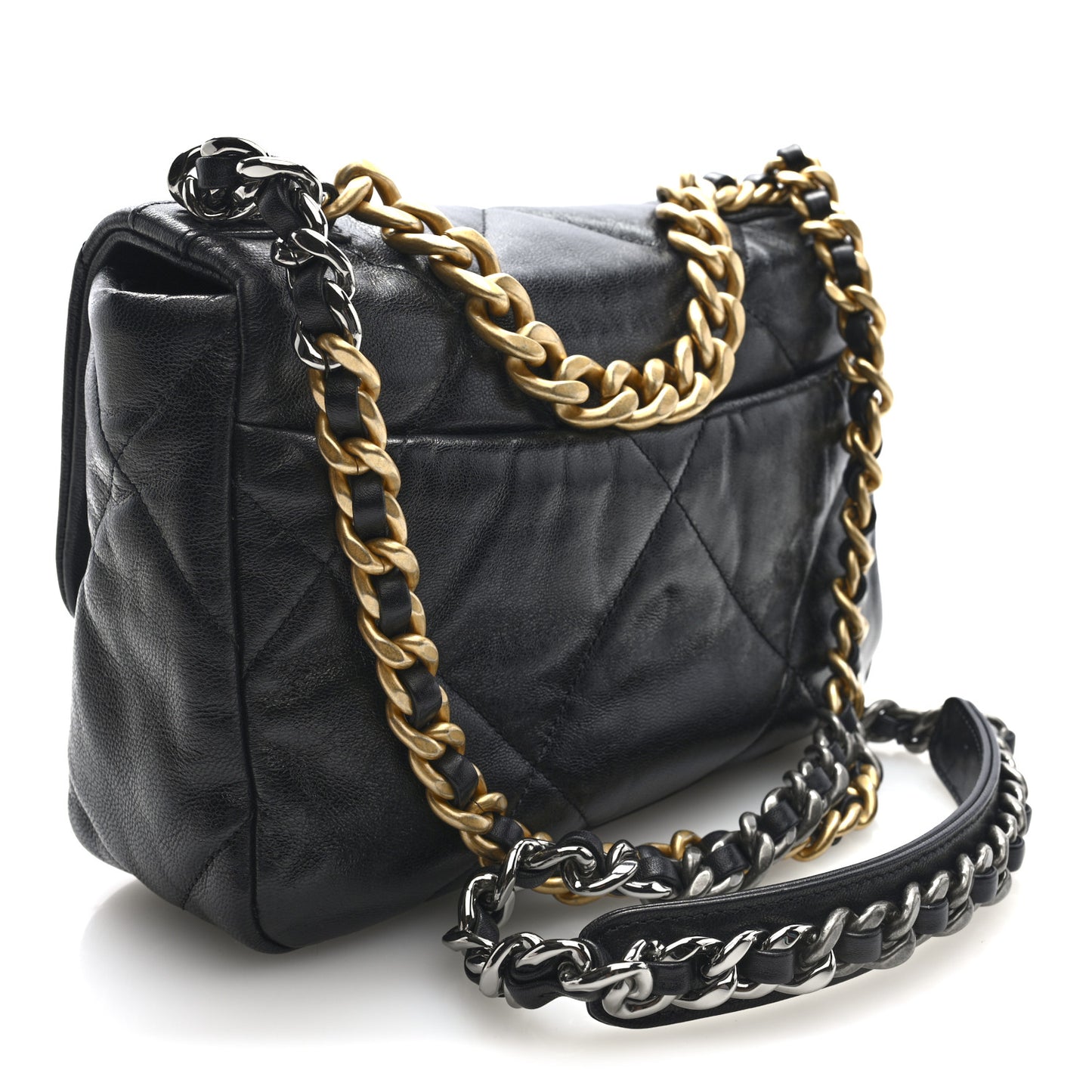 Goatskin Quilted Medium Chanel 19 Flap Black