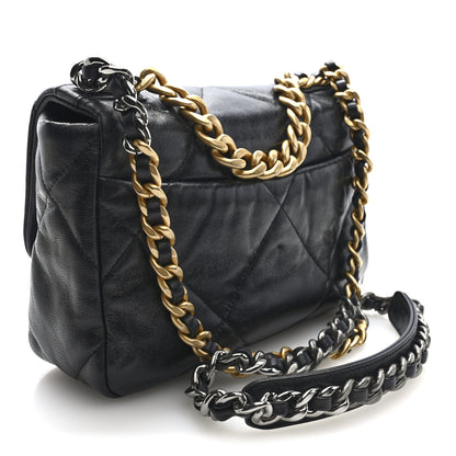 Chanel Goatskin Quilted Medium Chanel 19 Flap Black 3 of 10