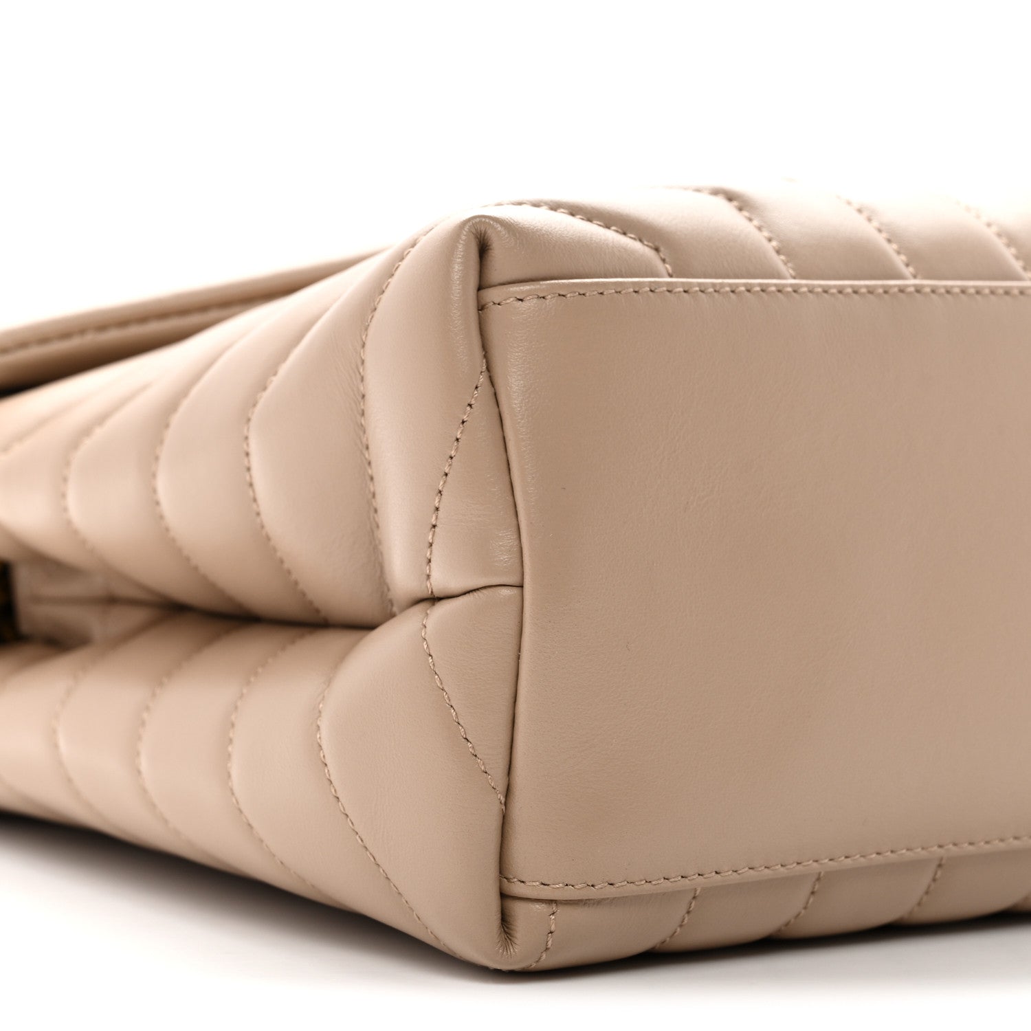 Saint Laurent Calfskin Y Quilted Monogram Medium Loulou Chain Satchel Dark Beige 9 of 12