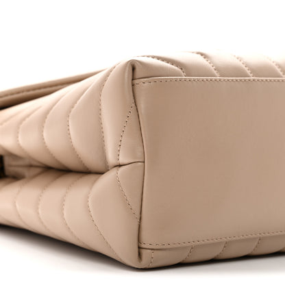 Saint Laurent Calfskin Y Quilted Monogram Medium Loulou Chain Satchel Dark Beige 9 of 12