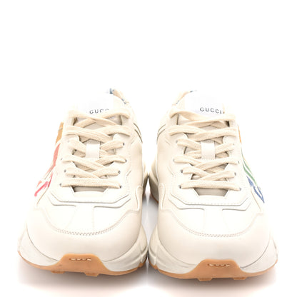Gucci Calfskin Glitter Game Logo Womens Rhyton Sneakers 38 Mystic White 3 of 9