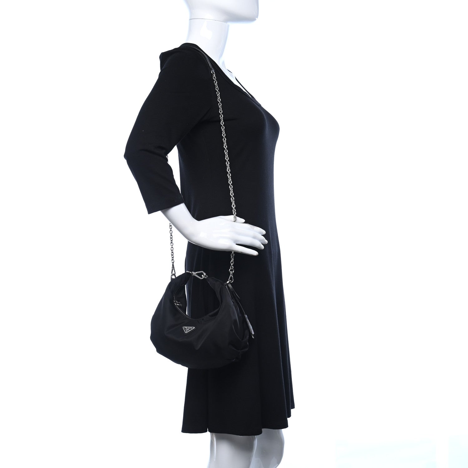 Prada Tessuto Nylon Saffiano Re-Edition 2006 Shoulder Bag Black 2 of 11