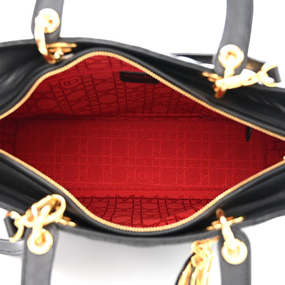 Christian Dior Lambskin Cannage Large Lady Dior Black 5 of 12