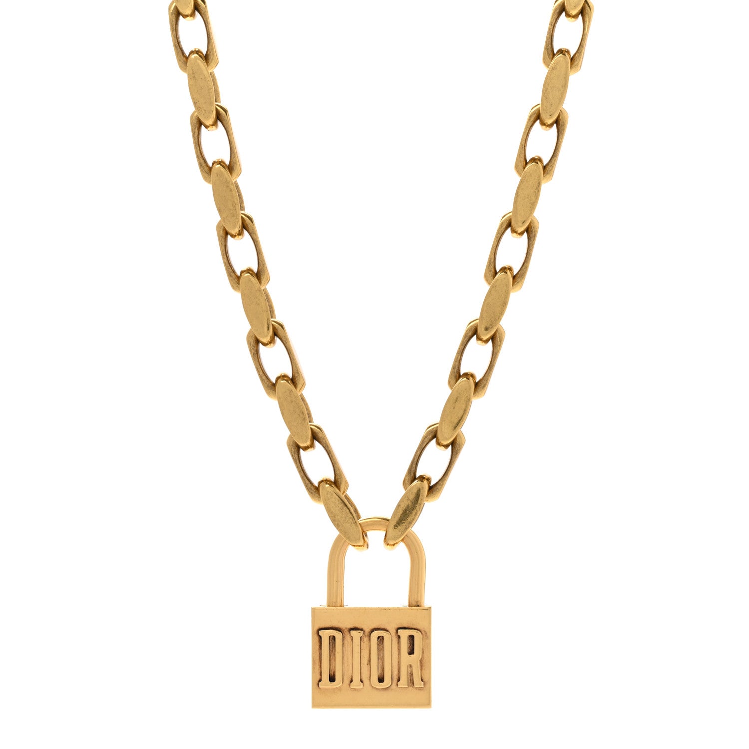 Christian Dior Metal Lucky Locket Choker Necklace Aged Gold 1 of 9