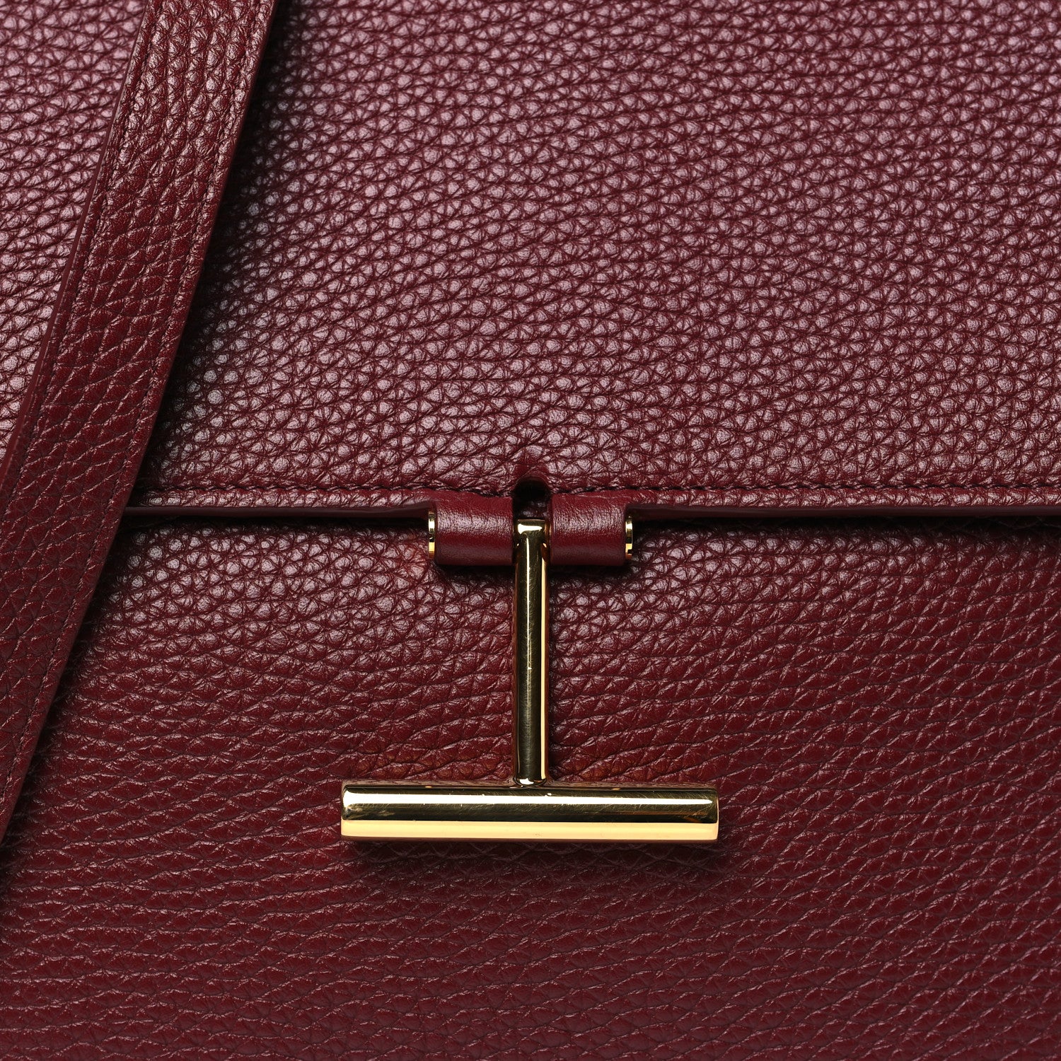Tom Ford Grained Calfskin T Clasp Tara Crossbody Bag Cabernet 7 of 9