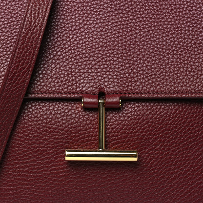 Tom Ford Grained Calfskin T Clasp Tara Crossbody Bag Cabernet 7 of 9