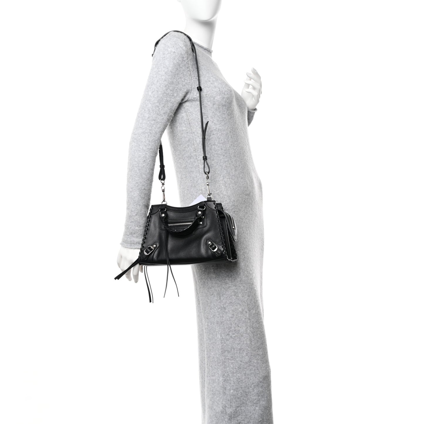 Smooth Calfskin Silver Hardware XS Neo Classic City Black