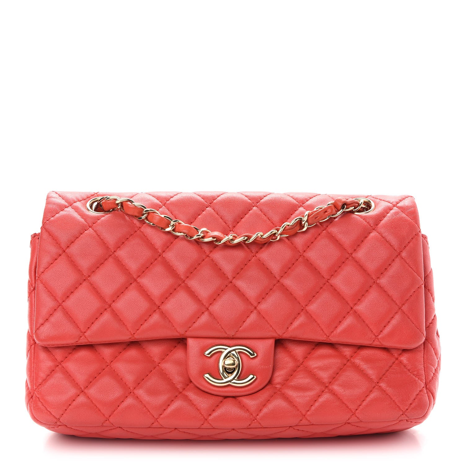 Chanel Lambskin Quilted Medium Double Flap Red 1 of 10