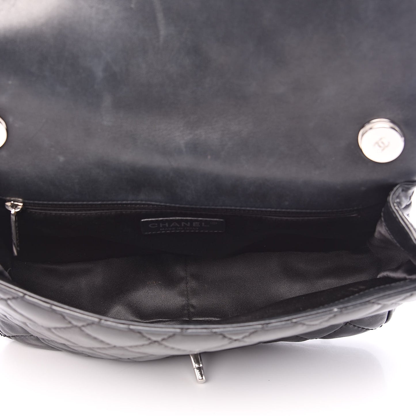 Lambskin Quilted Medium Easy Carry Flap Black