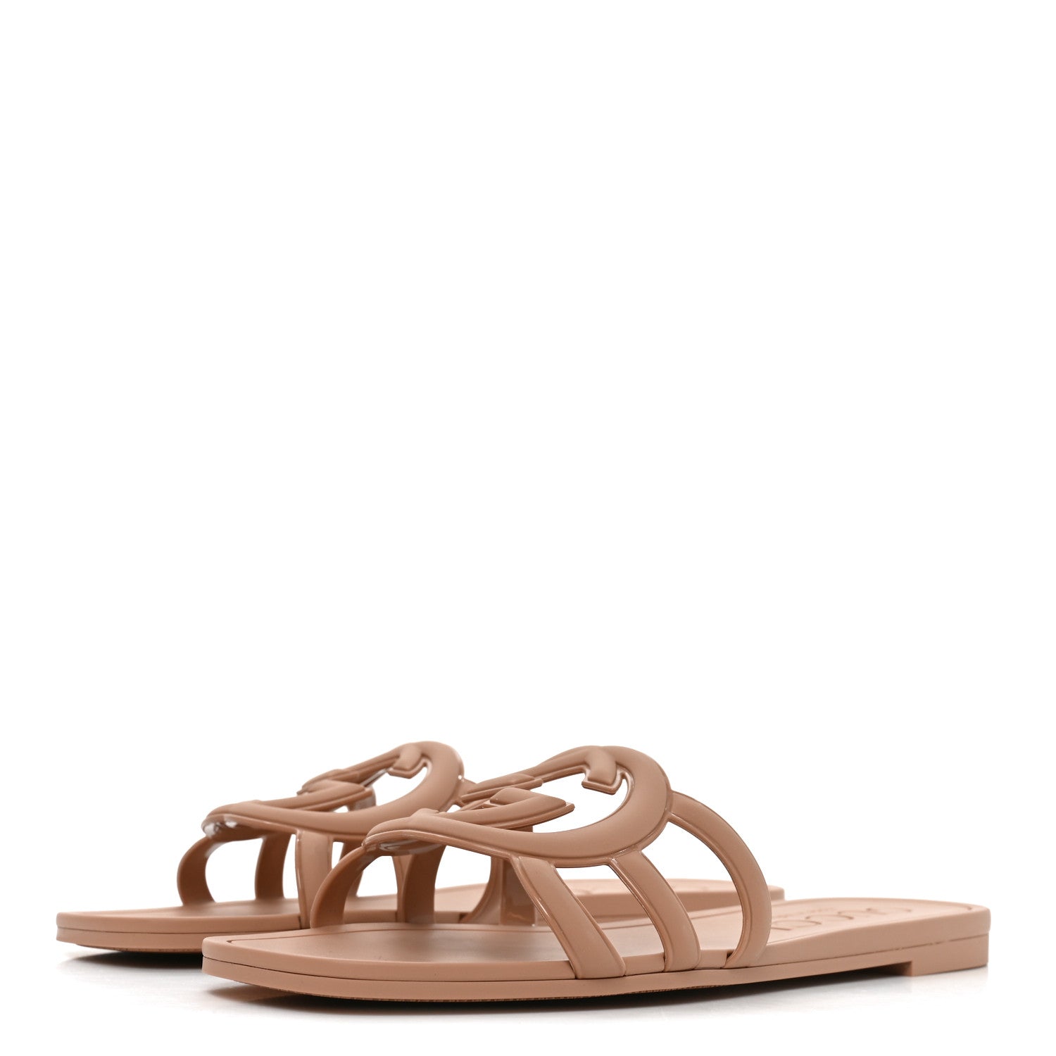 Gucci Rubber Interlocking G Womens Slide Sandals 36 Vintage Camel 4 of 9