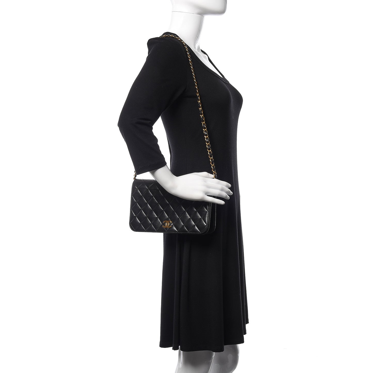 Lambskin Quilted Small Single Flap Black