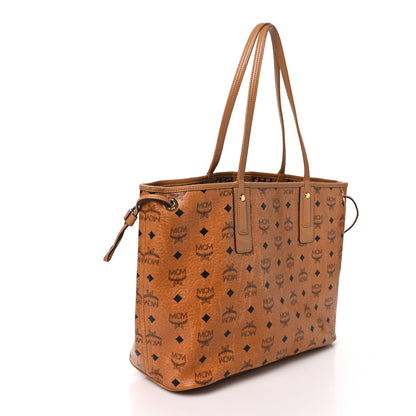MCM Visetos Medium Liz Reversible Shopper Tote Cognac 5 of 23