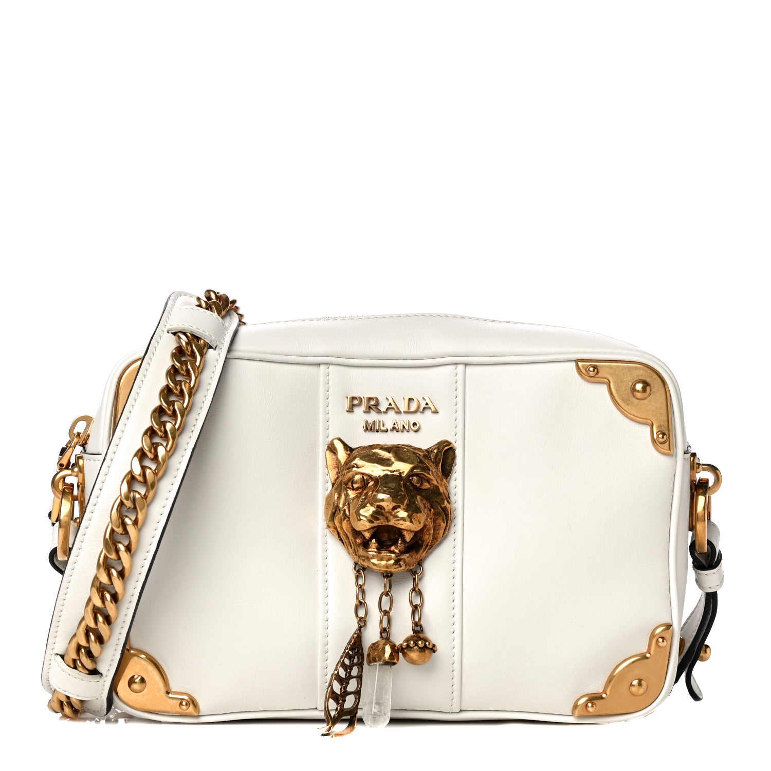Prada City Calf Tiger Head Cahier Crossbody Talco 1 of 10