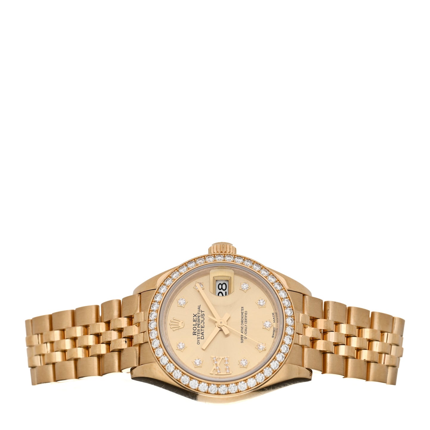 18K Yellow Gold Diamond 28mm Oyster Perpetual Datejust Watch 279138
