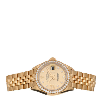 Rolex 18K Yellow Gold Diamond 28mm Oyster Perpetual Datejust Watch 279138 2 of 5