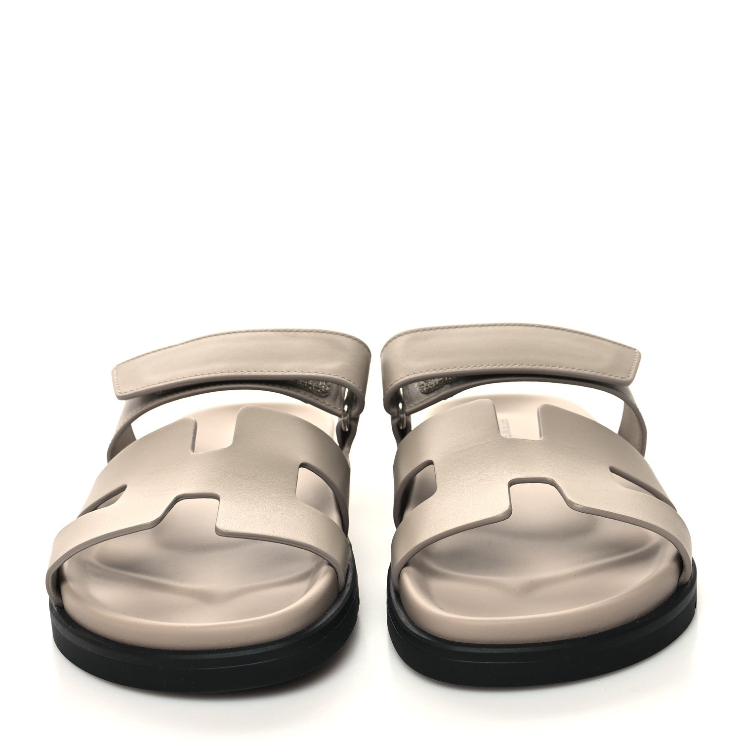 Hermes Calfskin Womens Chypre Sandals 37 Beige Mastic 2 of 9