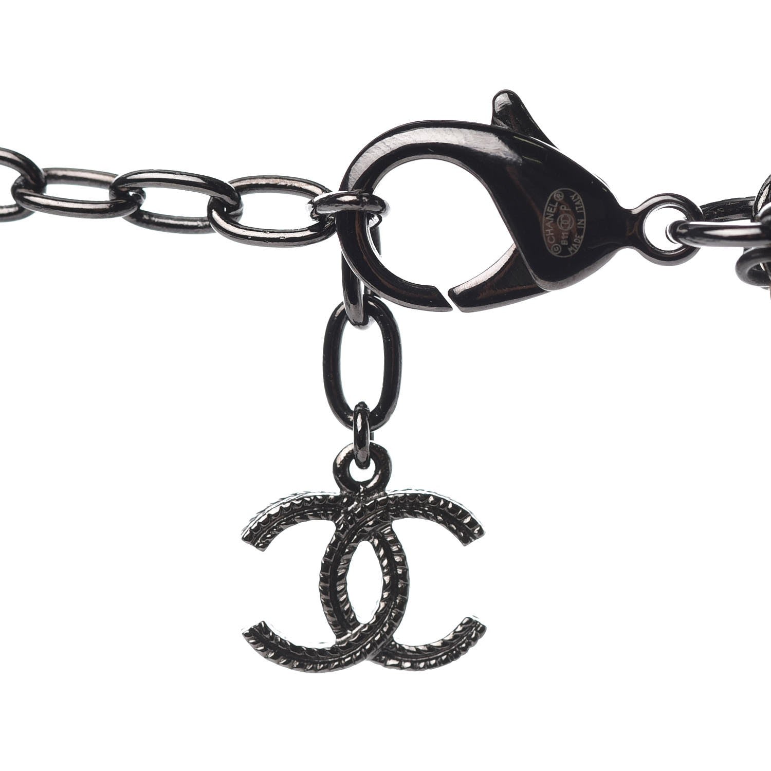 Chanel Multi Strand Chain Necklace Gold Black 4 of 4