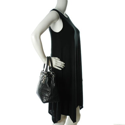 Christian Dior Lambskin Cannage Small Soft Lady Dior Tote Black 2 of 8