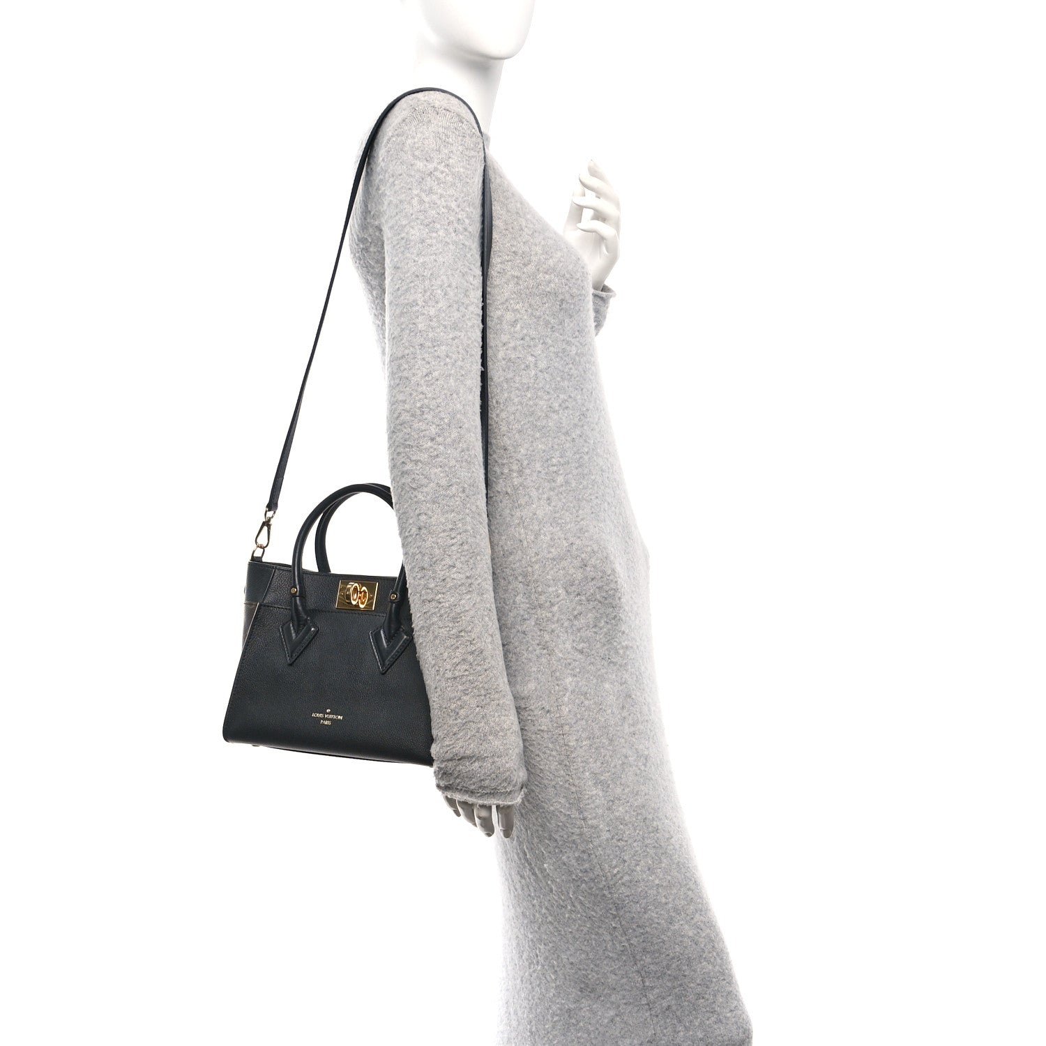 Louis Vuitton Calfskin Monogram On My Side PM Black 2 of 12