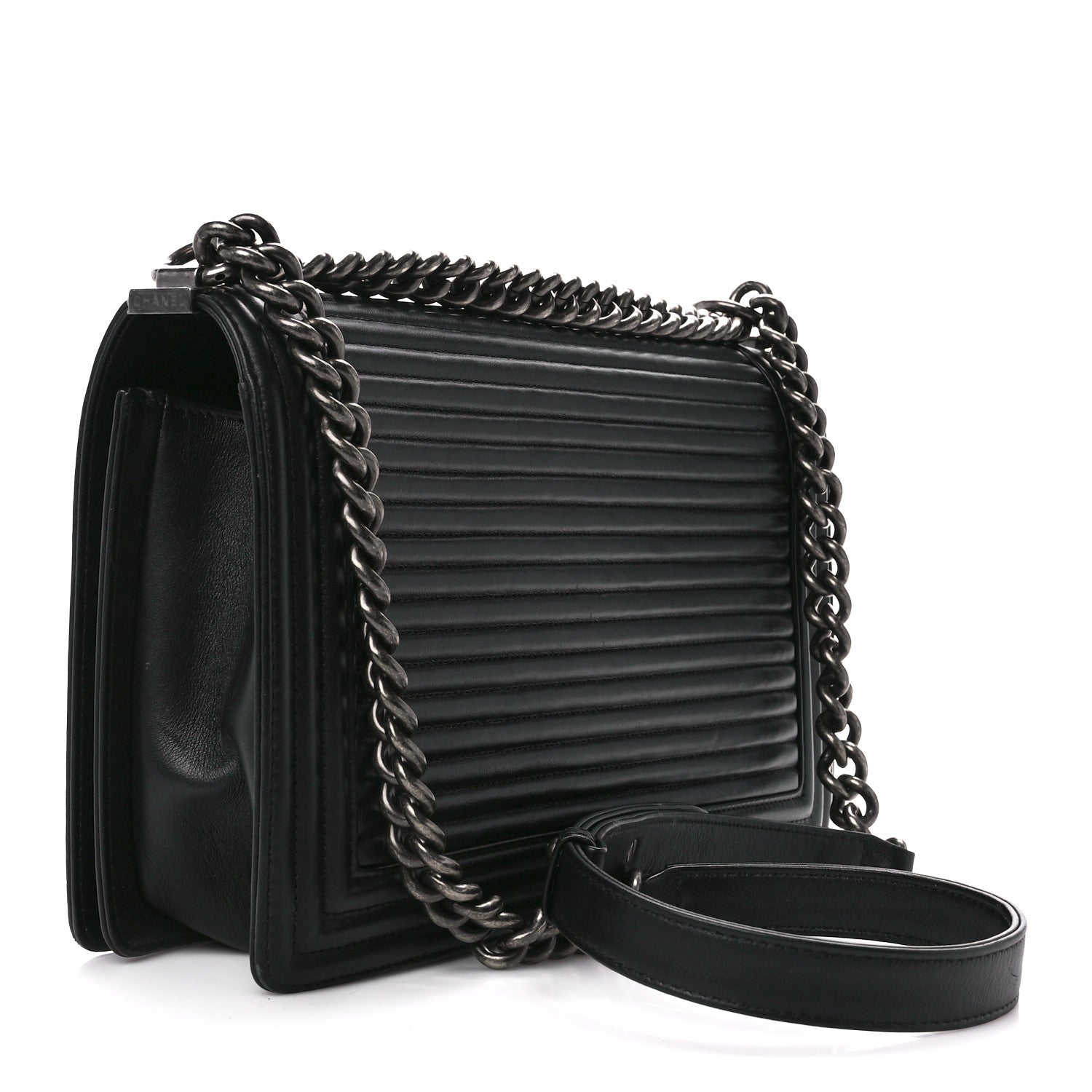 Chanel Calfskin Horizontal Quilted New Medium Boy Flap Black 3 of 10