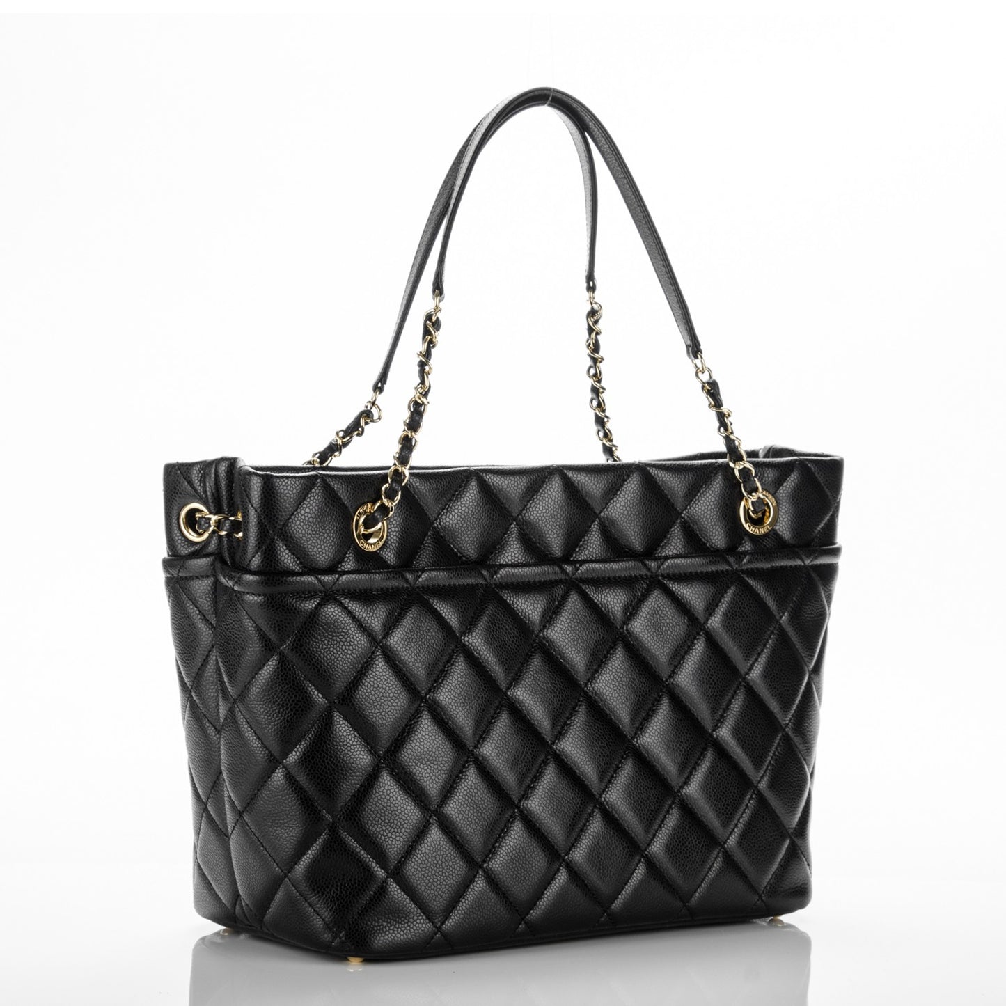 Caviar Quilted Timeless CC Soft Tote Black
