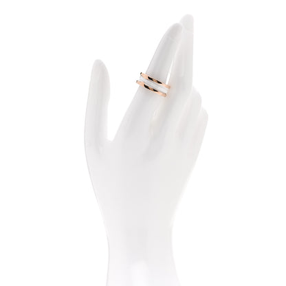 Bulgari 18K Rose Gold White Ceramic B.Zero1 Two-Band Ring 53 6.25 2 of 6