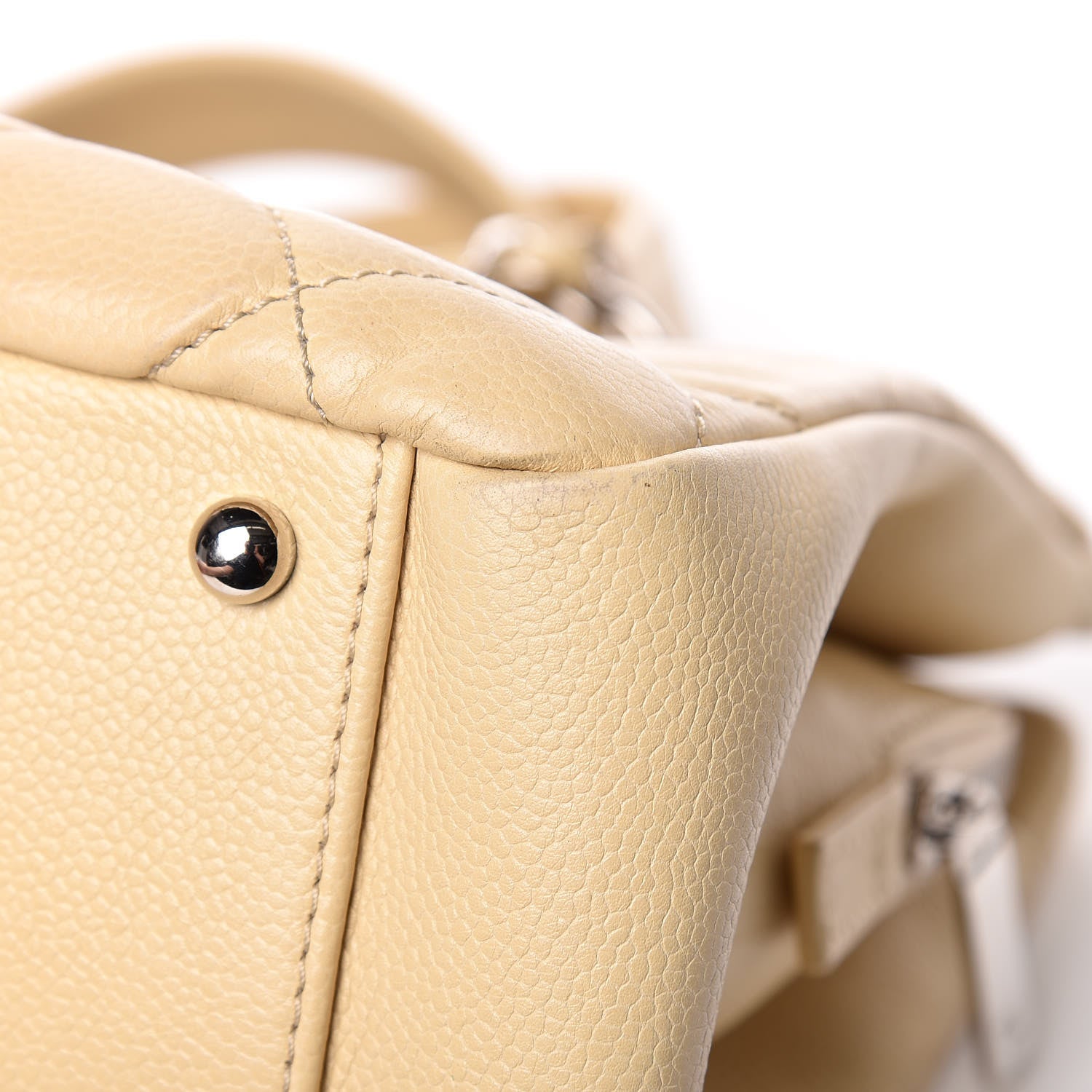 Chanel Caviar Caviar Quilted CC Tote Beige 16 of 19