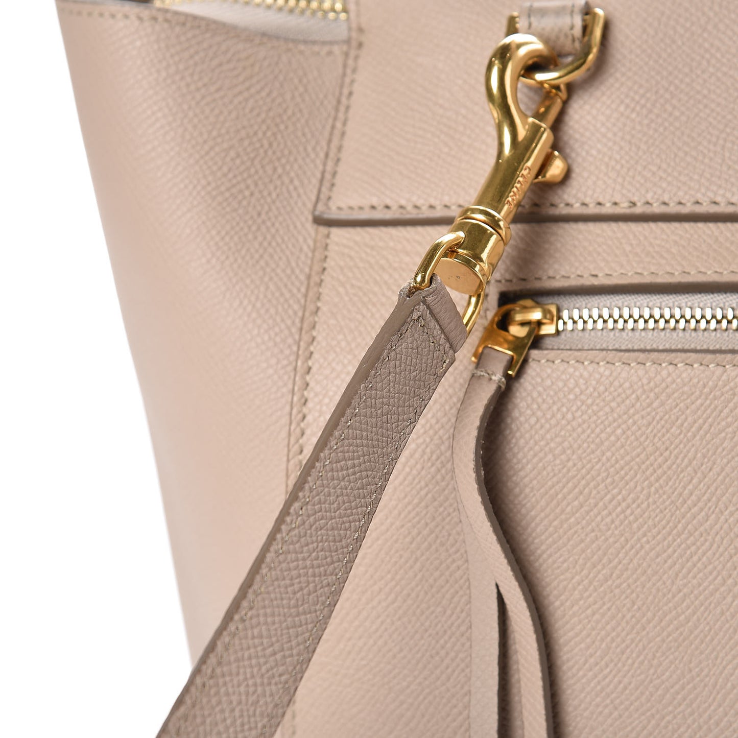 Grained Calfskin Mini Belt Bag Light Taupe