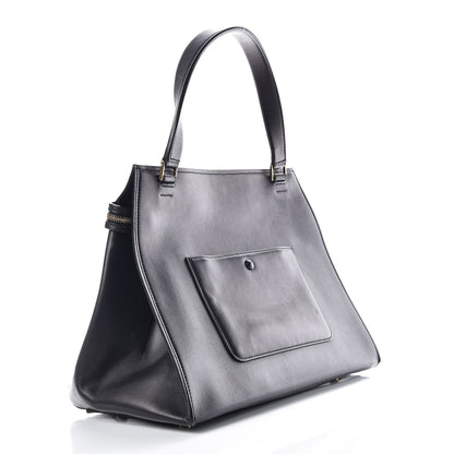 Celine Smooth Calfskin Medium Bi-Color Edge Shoulder Bag Black Cream 3 of 15