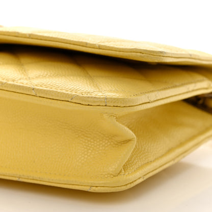 Chanel Caviar Quilted Wallet on Chain WOC Yellow 13 of 13