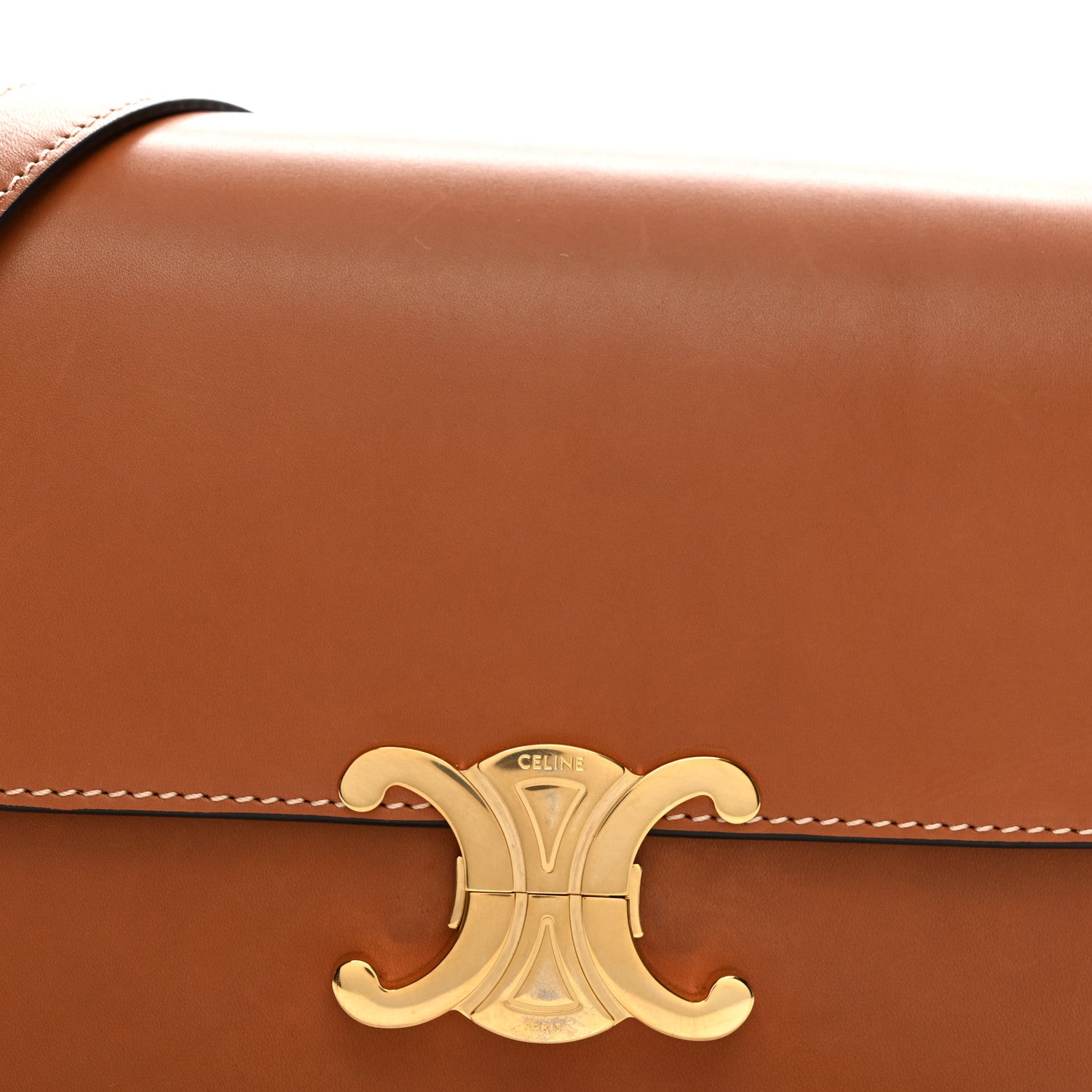 Celine Natural Calfskin Medium Triomphe Tan 8 of 13