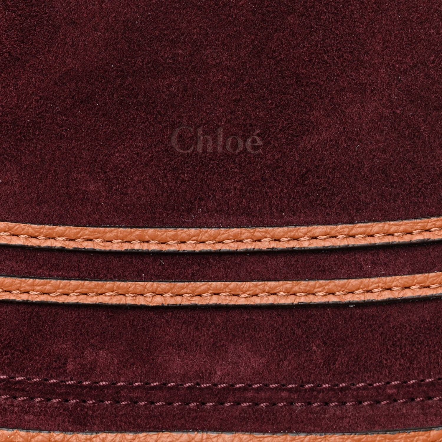 Chloe Suede Calfskin Braided Medium Marcie Double Carry Burgundy 12 of 12